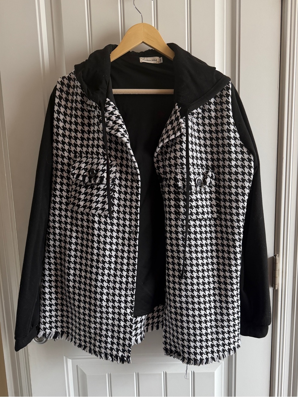Southern Stitch Houndstooth Shacket - 3XL